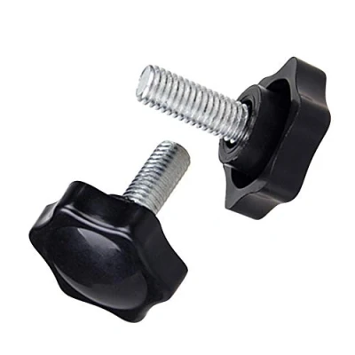 Image of Xiedeai Six Star Shape Knob Handle for Machine Tool, Full Thread Clamping Knob, Plastic Shaped Handle, Thumb Screws M6x25mm, 15 pcs