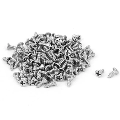 Image of Sourcingmap M1.4 x 4mm Flat Head Phillips Self Tapping Screw Fasteners 100 Pcs