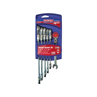 Image of Ratchet Combination Spanner Flex Head Set, 6 Piece