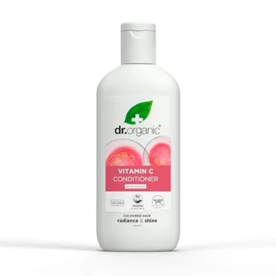 Image of Dr Organic Guava Conditioner, Vitamin C, Coloured Hair, Mens, Womens, Natural, Vegan, Cruelty Free, Paraben &amp; SLS Organic, 265ml, Packaging may vary
