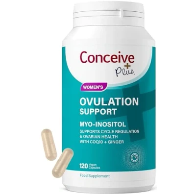 Image of Conceive Plus Ovulation Support Multivitamin Gluten Free PCOS Supplement Myo Inositol D Chiro Vitamins Women Coq10 Menstrual Pain, Hormone Harmony Folic Acid Tablets 120 Caps