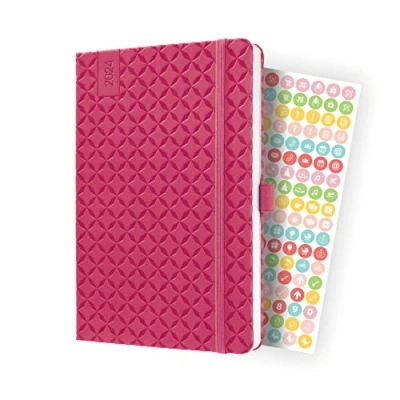 Image of SIGEL J4105 Jolie Weekly planner 2024, hardcover, 13,5 x 20,3 cm, 174 pages, Pink