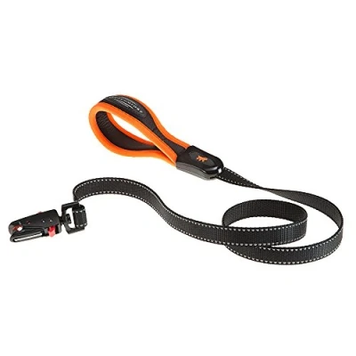 Image of Ferplast ERGOFLUO G Dog Lead MATIC Automatic Closure Technology Soft Padding Reflective &amp; Anti Abrasion Extra Resistant Seams Italian Design 120 x 2 cm, Orange
