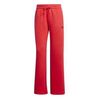 Image of adidas Women&#039;s Essentials Small Logo Feel Cozy Open Hem Pants, Pure Ruby/Black, M