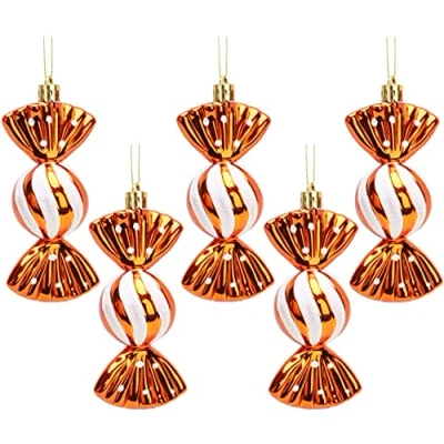 Image of Christmas Concepts® Pack of 5 110mm Large Sweet Shaped Baubles Shiny &amp; Glitter Decorated (Hot Pink)