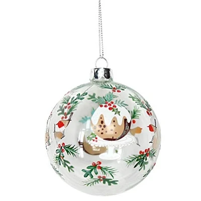 Image of Gisela Graham Painted Christmas Pudding Bauble (8cm)