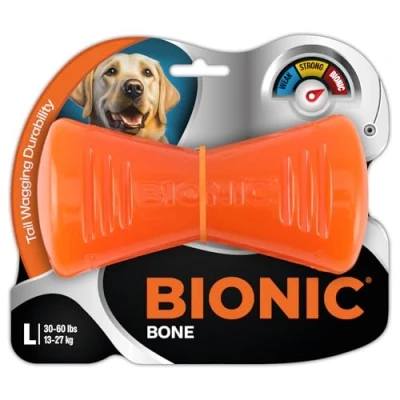 Image of BIONIC Bone Dog Toy, Large Interactive Chew Toy That Stands Up to The Toughest Chewers, for Dogs Between 30 60+ lbs. (13 27+ kg.)