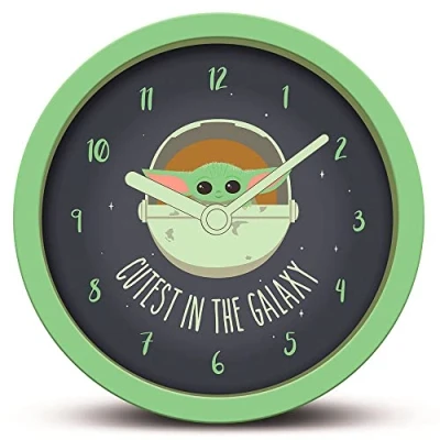 Image of Star Wars the Mandalorian Alarm Clock (Cutest in Galaxy) 12cm Diameter Official Merchandise