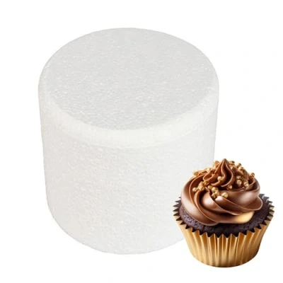 Image of Culpitt 6&quot; x 5&quot; Round Cake Dummy, Bevelled Edge Form, Practice Decorating or Use for Creating Long Lasting Displays, Smooth Polystyrene
