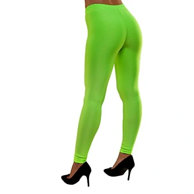 Image of Wicked Costumes Adult 80&#039;s Leggings (Neon Green) XS/S (UK 6 10)