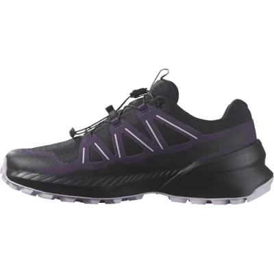 Image of Salomon Women&#039;s Speedcross Peak Climasalomon Waterproof Running Shoe, Black/Nightshade/Orchid Petal, 5 UK