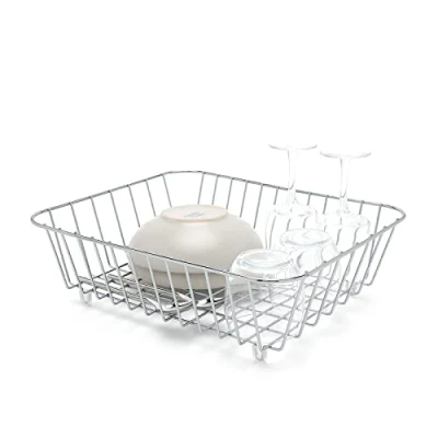 Image of simplywire Kitchen Sink Basket Dish Drainer Chrome