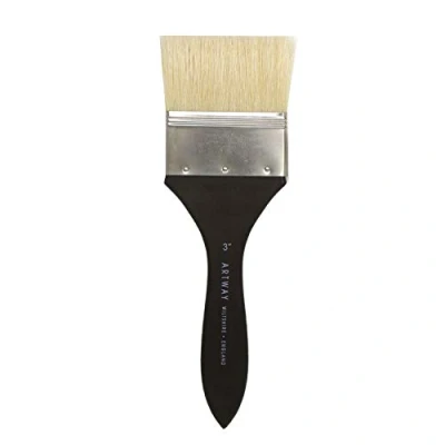 Image of Artway 3&quot; Flat Paint Brush Short Handle Hog Hair