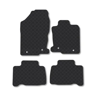 Image of Rubber Car Mats Compatible with Lexus Nx300H (2014 ) Tailored Fit Floor Set Accessory Black Custom 4 Pieces Clips Anti Slip Backing, Heavy Duty &amp; Waterproof