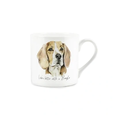 Image of Purely Home Beagle Mug Lifes Better with A Bone China White Tea/Coffee Gift for Dog Lovers