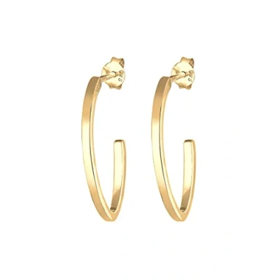 Image of Elli Earrings Ladies Creoles Oval Open Geo Basic in 925 Sterling Silver