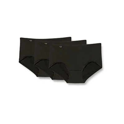 Image of Sloggi Women&#039;s 24/7 Microfibre MIDI 3 Pack Waist briefs,Black,10