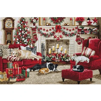 Image of Cross Stitch Kit Luca S Gold Pets Interior, BU5013, Needlecraft