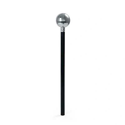 Image of Bristol Novelty BA120 Mirror Ball Cane Black, unisex adult, Silver, One Size