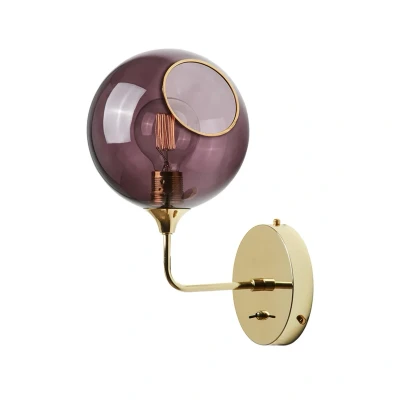 Image of DESIGN BY US Ballroom Short wall light, purple, glass, hand blown