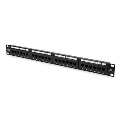 Image of DIGITUS Assmann patch panel, shielded Black 24 Port