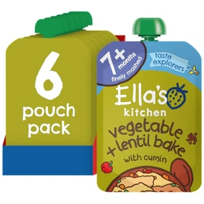 Image of Ella&#039;s Kitchen Stage 2 from 7 Months Organic Vegetable Bake 130 g (Pack of 6)