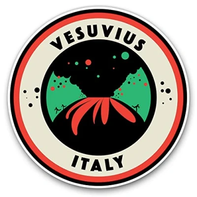 Image of Vinyl Stickers (Set of 2) 10cm Vesuvius Volcano Italy Geology Decals for Laptops,Tablets,Luggage,Scrap Booking,Fridges, 10511