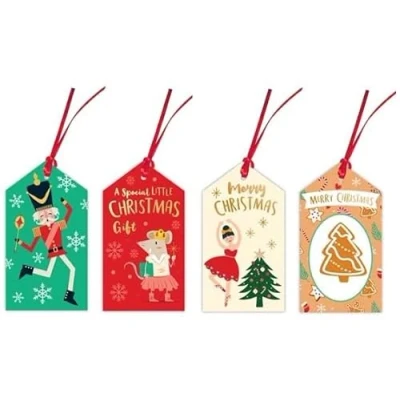 Image of Tallon Festive Wonderland Luxury Christmas Tags, Nutcracker Designs Pack of 16