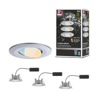 Image of Paulmann Calla on/off 9cm CCT 3 pack chrome