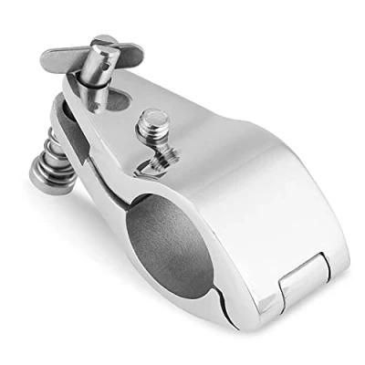 Image of KIMISS Marine Hardware Fitting Tip Jaw Slide Bimini Top Hinge Rail Mount Steel Boat Hinged Upper Fittings Style 22mm