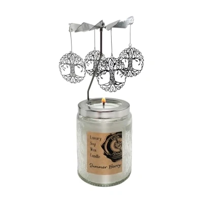 Image of Cello Naked Candle with Convection Spinner Luxury Soy Wax 6 Irresistible Highly Fragranced Scents Available (Summer Berry)