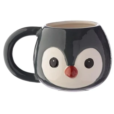 Image of Caribou Living Penguin Head Mug Cute Novelty 3D Ceramic Cup 400ml for Hot Drinks, Coffee, Tea, Chocolate