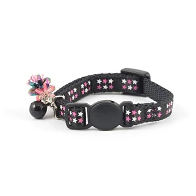 Image of Ancol Stars Kitten Cat Coll with jewel &amp; safey buckle Black