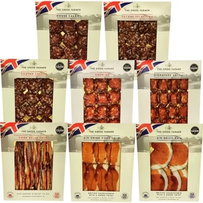 Image of Signature Charcuterie Collection Gourmet British Cured Meat &amp; Salami Hamper Gifts for Men Presents Dads Grandads Gift Ideas Him