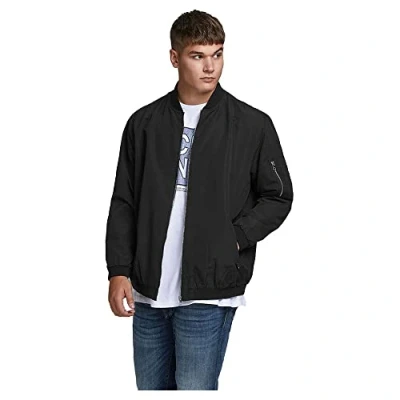 Image of Jack &amp; Jones Erush Bomber Jacket, Men&#039;s, Size: 2XL, Black
