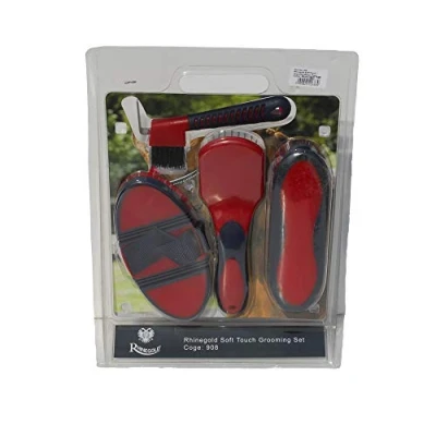 Image of Rhinegold Soft Touch Grooming Blister Pack Red/Navy