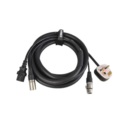 Image of Combined Audio and Power Cable with XLR&#039;s 13 amp Plug 5 Metres