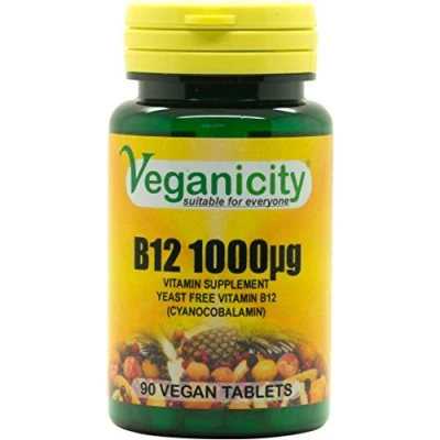Image of Veganicity B12 1000µg : High Strength Vitamin Supplement 90 Tablets