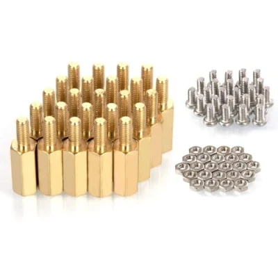 Image of MMOBIEL 24 Pieces M2.5 (11mm Body + 6mm Screw) Hex Brass Standoff Cylinders Screws Nuts for Raspberry Pi Series Minicomputer Electronic Circuit Boards Incl (+) Screwdriver