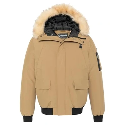 Image of Schott NYC Men&#039;s Keyburn Parka, Dark Beige, M