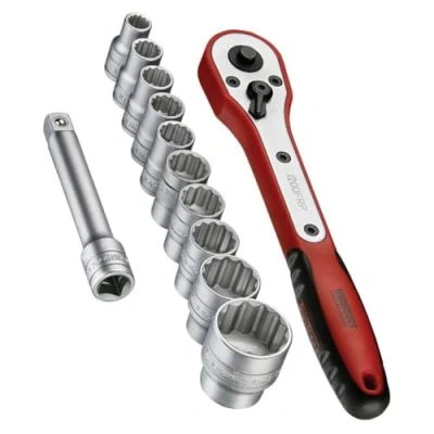 Image of Teng M1212N1 8 24 mm 1/2 Inch Square Drive Basic Socket Set (12 Piece)