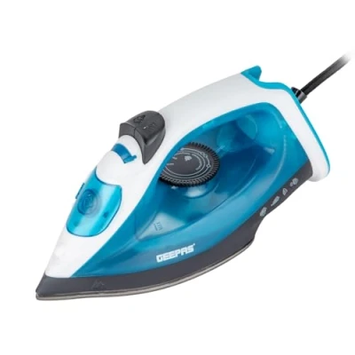 Image of Geepas 1800W Steam Iron Dry &amp; Wet Iron, Variable Temperature Control, Non Stick Soleplate, 120ml Tank Dry/Spray/Steam/burst of Steam/Vertical 2 Years Warranty