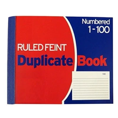 Image of Evrite Ruled feint memo Duplicate Book Numbered 1 100 with Index Sheet (105 x 127mm / 4 5 inches) Single