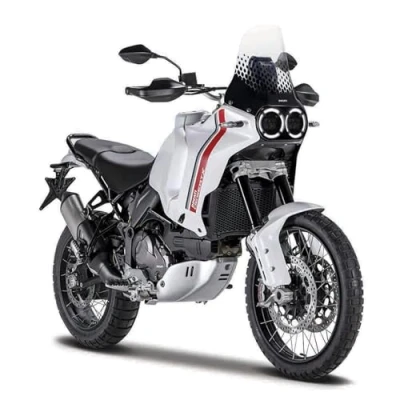Image of Maisto M34007 22989 DUCATI DESERTX Motorbike Incredibly Detailed Die Cast Replica Collectible Model 1:18 Scale Motorcycle, White