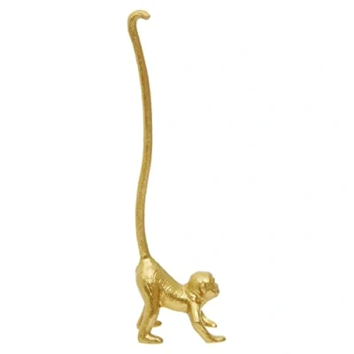 Image of Premier Houseware Gold Toilet Roll Holder For Bathroom/ Monkey Figurine Paper Holder/ Stylish Free Standing 12 x 8 42
