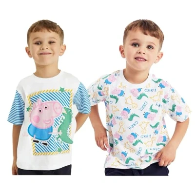 Image of Boys George Pig T Shirts Tops 2 Pack (George Pig, 18 24 Months)