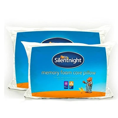 Image of Silentnight Firm Supportive Memory Foam Core With Hollowfibre Pillow 2 Pack