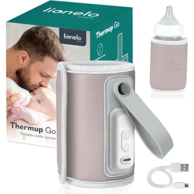 Image of LIONELO Thermup Go Portable Bottle Warmer for maintaining Temperature, USB Cable Powered Keeping Milk and Baby Food Warm, Car Constant Temperature BPA Free Compact &amp; Lightweight