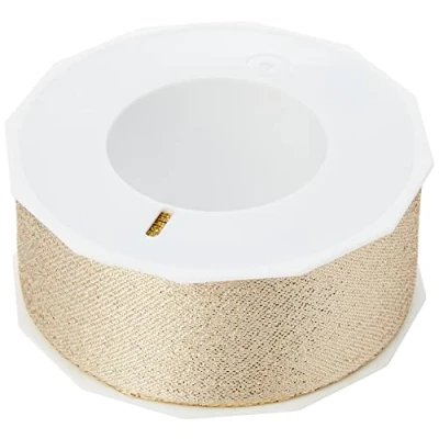 Image of PRÄSENT C.E. Pattberg Wien Gift Ribbon in Gold, 22 Yards of Metallic Mesh for Wrapping, 1.6 inches Width, Accessories Decoration &amp; Handicrafts, Presents, Every Occasion,40mm 20m,1744020 634