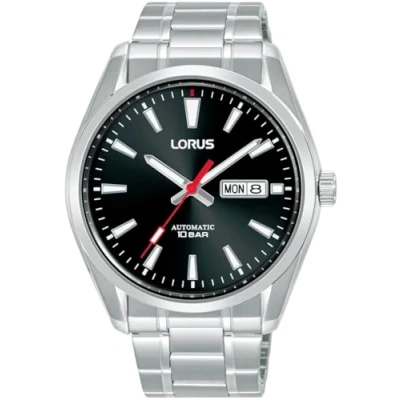 Image of Lorus Classic Automatic Day/Date 100m (42.5mm) Black Sunray Dial/Stainless Steel RL451BX9